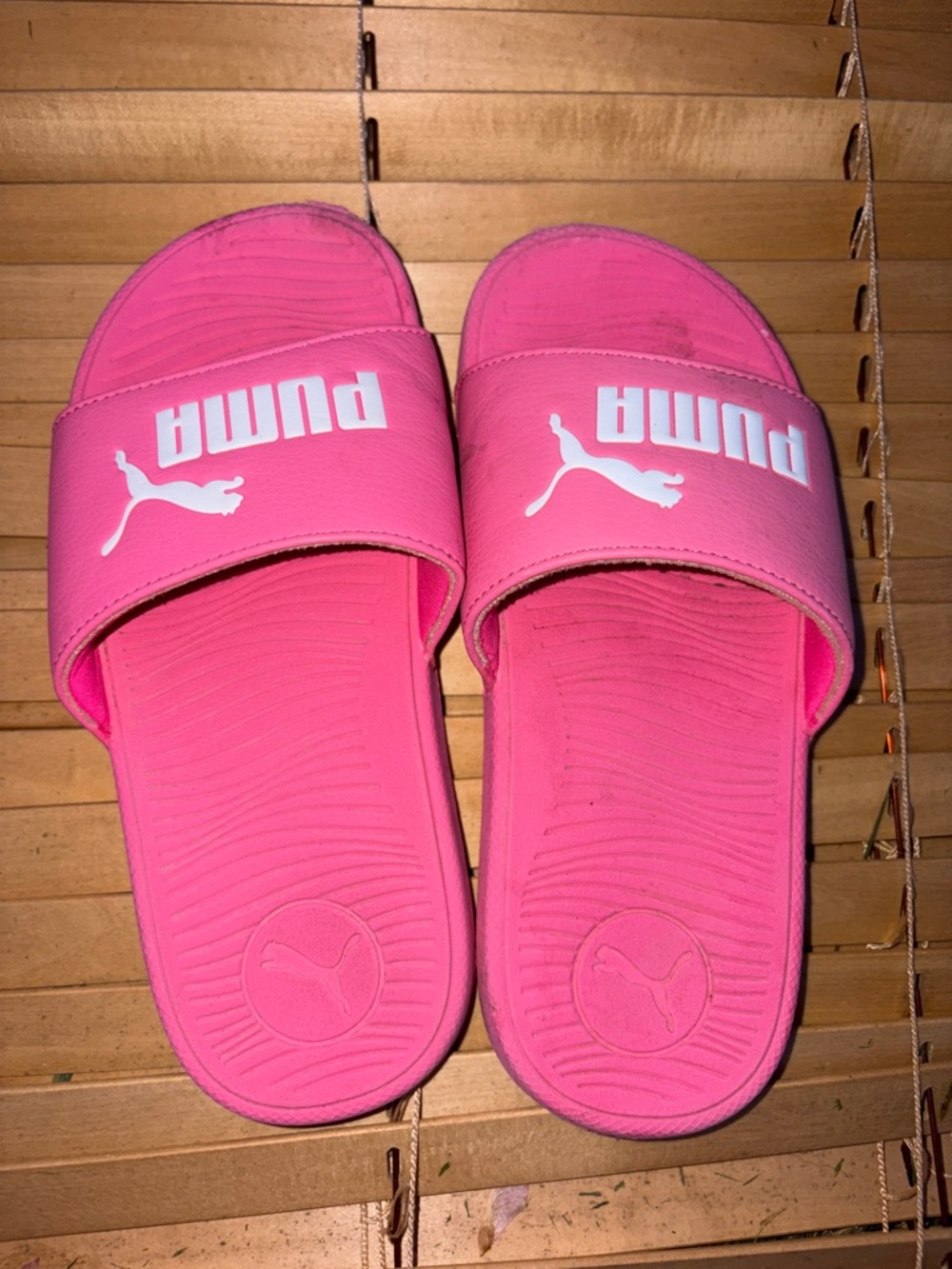 Puma Pink Logo Slide Sandals